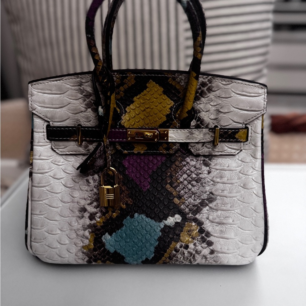 Multicolor Python Print Women Bag - Picture 4 of 9
